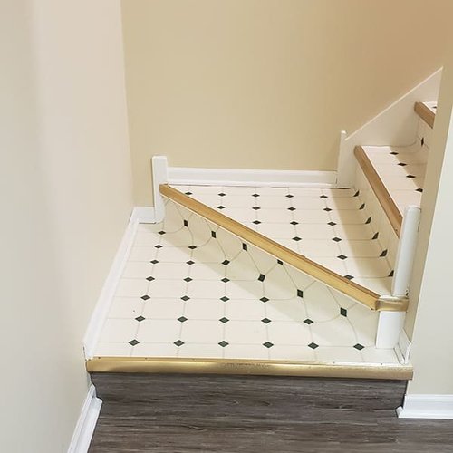 Stairway flooring replacement in Highland, IN from Quality Carpets and Floors