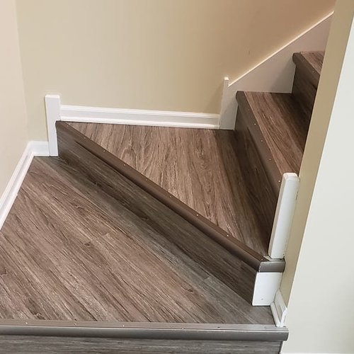 New vinyl stair flooring in Highland, IN from Quality Carpets and Floors